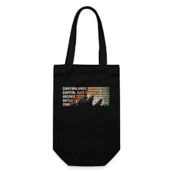 Explore Utah National Parks Mountains - Gift Bag for Bottles - black - Front