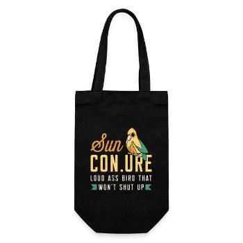Sun Conure Noun Loud Pet Bird Animal Lover Conure - Gift Bag for Bottles - black - Front