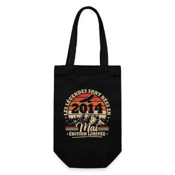 Vintage Cadeau Anniversaire Nées En Mai 2014 - Sac à bouteille - noir - Devant