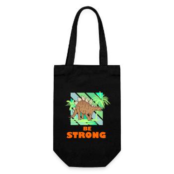 Be Strong Dino Stegosaurus Guys Cool Dinosaur - Gift Bag for Bottles - black - Front