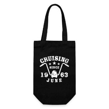 Cruising Biker Geburtstag Juni 1963 Motorrad - Geschenkbeutel für Flaschen - Schwarz - Vorne