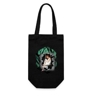 Girl, Forest, Sensual, Romantic - Gift Bag for Bottles - black - Front