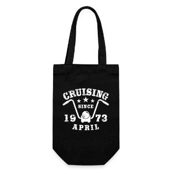 Cruising Biker Geburtstag April 1973 Motorrad - Geschenkbeutel für Flaschen - Schwarz - Vorne