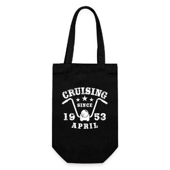 Cruising Biker Geburtstag April 1953 Motorrad - Geschenkbeutel für Flaschen - Schwarz - Vorne