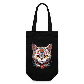 Iconic Sugar Skull & Cat Mexico Streetwear - Gift Bag for Bottles - black - Front