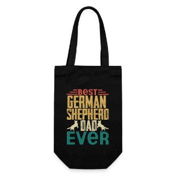 Best German Shepherd Dad Ever Dog Mom Dad Owner - Geschenkbeutel für Flaschen - Schwarz - Vorne
