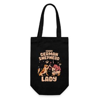 Crazy German Shepherd Lady Puppy Owner Dog Mom - Geschenkbeutel für Flaschen - Schwarz - Vorne