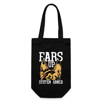 Ears Up System Armed German Shepherd Dog Mom Dad - Gift Bag for Bottles - black - Front