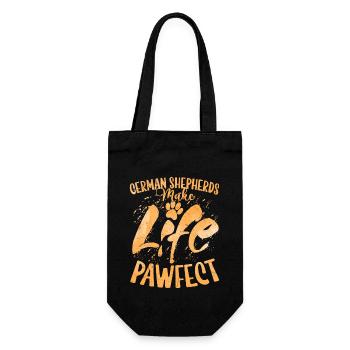 German Shepherds Make Life Pawfect Dog Owner Puppy - Geschenkbeutel für Flaschen - Schwarz - Vorne