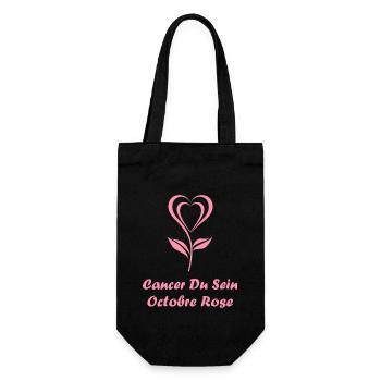 Sensibilisation cancer du sein - Sac à bouteille - noir - Devant
