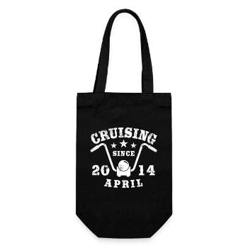 Cruising Biker Geburtstag April 2014 Motorrad - Geschenkbeutel für Flaschen - Schwarz - Vorne