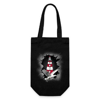 Seagull Lighthouse Maritime Lighthouses Seagulls - Gift Bag for Bottles - black - Front