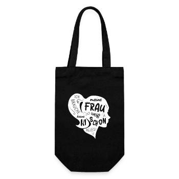 Ich brauche keine KI meine Frau weiß schon alles - Geschenkbeutel für Flaschen - Schwarz - Vorne