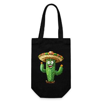 Drôle de cactus avec sombrero ardent - Sac à bouteille - noir - Devant