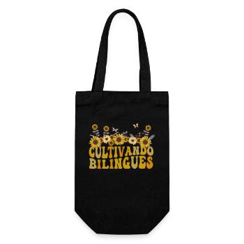 Cultivando Bilingües Spanish Teacher - Gift Bag for Bottles - black - Front
