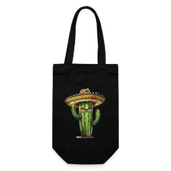 Drôle de cactus au sombrero - Sac à bouteille - noir - Devant