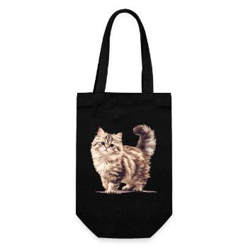 Siberian Cat Sibirische Katze - Geschenkbeutel für Flaschen - Schwarz - Vorne