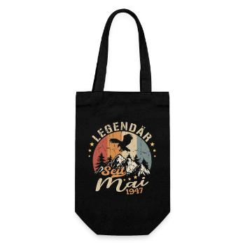 May 1947 Born in May 1947 Jubilee - Gift Bag for Bottles - black - Front