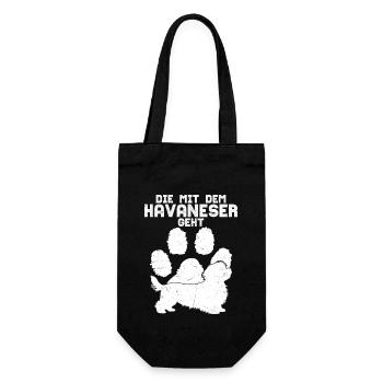 Celle avec le bichon havanais va maîtresse chien chiens maman - Sac à bouteille - noir - Devant