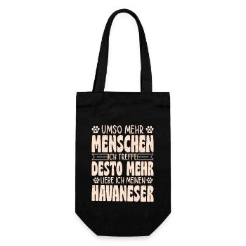 J’aime mon chien bichon havanais maman chien maîtresse - Sac à bouteille - noir - Devant
