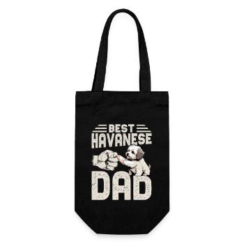 Best Havanese Dad Dog Owner Havaneser - Geschenkbeutel für Flaschen - Schwarz - Vorne