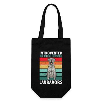 Silberner Labrador Retriever Silberner Lab - Geschenkbeutel für Flaschen - Schwarz - Vorne