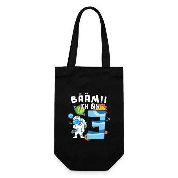 Bääm Ich bin 3 Astronaut - Geschenkbeutel für Flaschen - Schwarz - Vorne