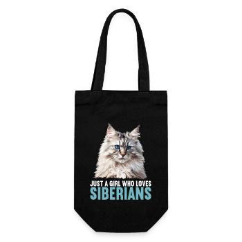 Siberian Cat Sibirische Katze - Gift Bag for Bottles - black - Front