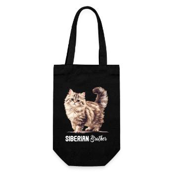 Siberian Cat Sibirische Katze - Gift Bag for Bottles - black - Front