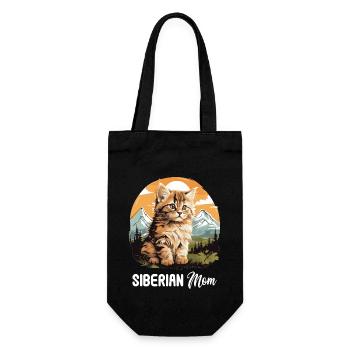 Siberian Cat Sibirische Katze - Gift Bag for Bottles - black - Front
