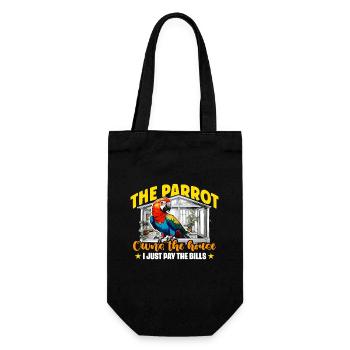 The Parrot Owns The House I Just Bird Owner Parrot - Gift Bag for Bottles - black - Front