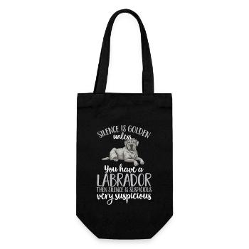 Silberner Labrador Retriever Silberner Lab - Geschenkbeutel für Flaschen - Schwarz - Vorne
