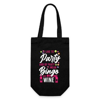 Bingo Player Wine I Like To Party - Geschenkbeutel für Flaschen - Schwarz - Vorne
