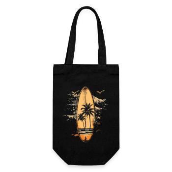 Surfer Geschenk Vintage Surfen - Geschenkbeutel für Flaschen - Schwarz - Vorne