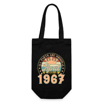 April 1967. April 1967 Geburtstagsgeschenk April - Geschenkbeutel für Flaschen - Schwarz - Vorne