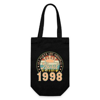 April 1998. April 1998 Geburtstagsgeschenk April - Geschenkbeutel für Flaschen - Schwarz - Vorne