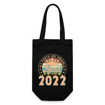 April 2022. Geburtstagsgeschenk April 2022 April - Geschenkbeutel für Flaschen - Schwarz - Vorne
