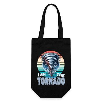 Tornado Storm Whirlwind I am the tornado - Gift Bag for Bottles - black - Front