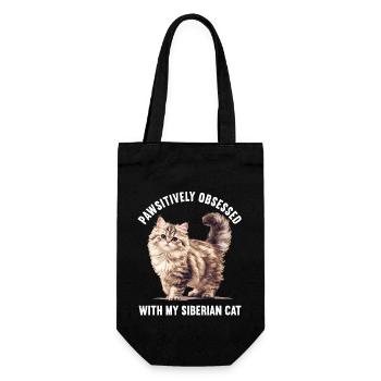 Siberian Cat Sibirische Katze - Gift Bag for Bottles - black - Front