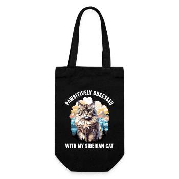 Siberian Cat Sibirische Katze - Gift Bag for Bottles - black - Front