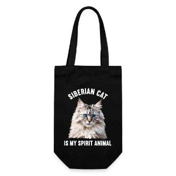 Siberian Cat Sibirische Katze - Gift Bag for Bottles - black - Front