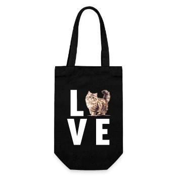 Siberian Cat Sibirische Katze - Geschenkbeutel für Flaschen - Schwarz - Vorne