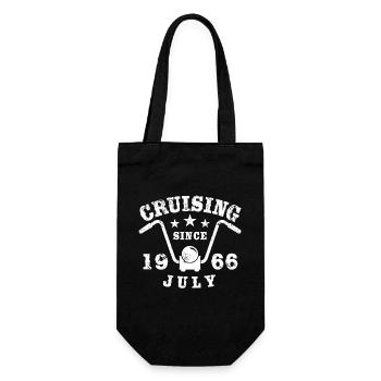 Cruising Biker Geburtstag Juli 1966 Motorrad - Geschenkbeutel für Flaschen - Schwarz - Vorne