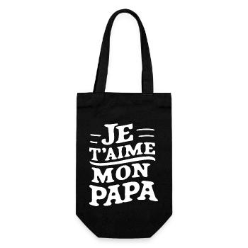 Belle idée cadeau fete des pères anniversaire papa - Sac à bouteille - noir - Devant