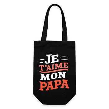 Belle idée cadeau fete des pères anniversaire papa - Sac à bouteille - noir - Devant