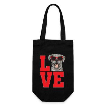 Silberner Labrador Retriever Silberner Lab - Geschenkbeutel für Flaschen - Schwarz - Vorne