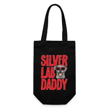 Silberner Labrador Retriever Silberner Lab - Geschenkbeutel für Flaschen - Schwarz - Vorne