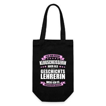 Geschichtslehrerin Lehrerin Erinnerung Lehrer - Geschenkbeutel für Flaschen - Schwarz - Vorne