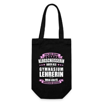 Gymnasiumlehrerin Lehrerin Erinnerung Lehrer - Geschenkbeutel für Flaschen - Schwarz - Vorne