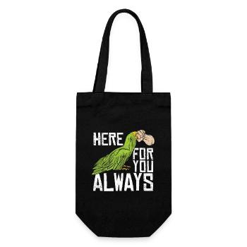 Parrot Here For You Always Bird Owner Parrot Lover - Geschenkbeutel für Flaschen - Schwarz - Vorne